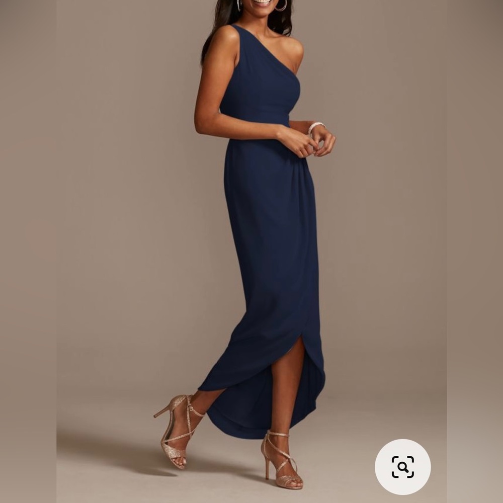 One Shoulder Chiffon Tulip Hem Dress